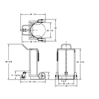 Large Liquid Gas Cylinder Truck LCC, Polyurethane Wheels, 20" W x 20" D Base, 1000 lbs. CSL Industriel Inc.