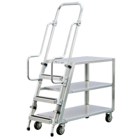 Chariot de pr&eacute;paration en aluminium avec &eacute;chelle, Aluminium, 22" la x 51-1/2" p, 3 tablettes, Capacit&eacute; 800 lb CSL Industriel Inc.