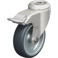Stainless Steel Thermoplastic Elastomer Caster, Swivel with Brake, 4" (102 mm) Dia., 240 lbs. (108 kg.) Capacity CSL Industriel Inc.