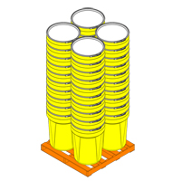 Nestable Polyethylene Drum, 30 US gal (25 imp. gal.), Open Top, Yellow CSL Industriel Inc.
