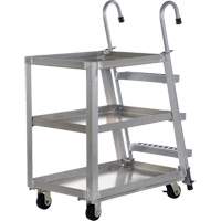 Stockpicker Truck, Aluminum, 21-7/8" W x 40" D, 3 Shelves, 660 lbs. Capacity CSL Industriel Inc.