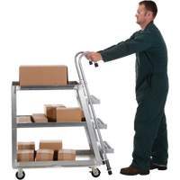 Stockpicker Truck, Aluminum, 21-7/8" W x 40" D, 3 Shelves, 660 lbs. Capacity CSL Industriel Inc.