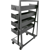 Chariot &agrave; cadre en A robuste &agrave; un c&ocirc;t&eacute; avec 4 grands plateaux &agrave; rebord, 38" x 25" x 63", Capacit&eacute; 2500 lb CSL Industriel Inc.