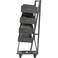 Chariot &agrave; cadre en A robuste &agrave; un c&ocirc;t&eacute; avec 4 grands plateaux &agrave; rebord, 38" x 25" x 63", Capacit&eacute; 2500 lb CSL Industriel Inc.