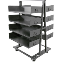 Chariot &agrave; cadre en A robuste &agrave; deux c&ocirc;t&eacute;s avec 8 plateaux &agrave; rebords, 38" x 30" x 63", Capacit&eacute; 2500 lb CSL Industriel Inc.