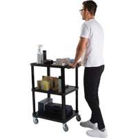 Chariot utilitaire avec tablette plate, 3 tiers, 18-1/8" x 37-3/8" x 27-3/4", Capacit&eacute; 330 lb CSL Industriel Inc.