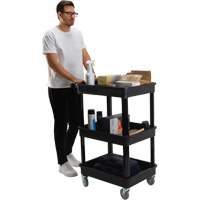 Chariot utilitaire avec tablette &agrave; bordure profonde, 3 tiers, 19" x 39-1/2" x 28-1/4", Capacit&eacute; 330 lb CSL Industriel Inc.