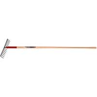 Level Rake, Wood Handle, 14-3/4" W, Tempered Steel Blade, 16 Tines CSL Industriel Inc.