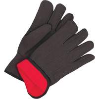 Gants en jersey classiques, Taille unique, Noir, Molleton rouge, &agrave; enfiler CSL Industriel Inc.