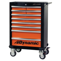 Armoire &agrave; outils mobile, 10 tiroirs, 28" la x 18" p x 43-1/4" h, Noir/Orange CSL Industriel Inc.