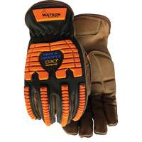 Gants antichocs Drill Sergeant, Grand, Paume en Cuir fleur, Poignet &agrave; enfiler CSL Industriel Inc.