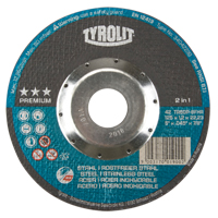 Meule &agrave; tronçonner 2-en-1 de premi&egrave;re qualit&eacute; Thincut, 5" x 0,045", Arbre de 7/8", Type 27, Oxyde d'aluminium, 12250 Tr/min CSL Industriel Inc.