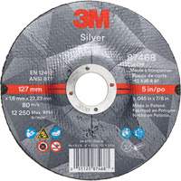 Silver Cut-Off Wheel, 5" x 0.045", 7/8" Arbor, Type 27, Ceramic, 12250 RPM CSL Industriel Inc.