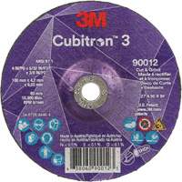 Cubitron 3 Cut and Grind Wheel, 4" x 5/32", 3/8" Arbor, Type 27, 36 Grit, Ceramic CSL Industriel Inc.
