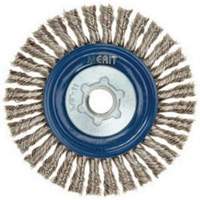 Brosse &agrave; fils nou&eacute;s pour cordons de soudure pour meuleuse angulaire, Dia. 5", Fils 0,02", Arbre 5/8"-11, Acier inoxydable CSL Industriel Inc.