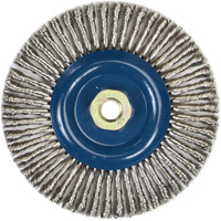 Brosse &agrave; fils nou&eacute;s pour cordons de soudure pour meuleuse angulaire, Dia. 6", Fils 0,02", Arbre 5/8"-11, Acier inoxydable CSL Industriel Inc.