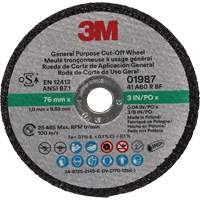 General Purpose Cut-Off Wheel, 01987, 3" x 0.04"/1/32", 3/8" Arbor, Aluminum Oxide CSL Industriel Inc.
