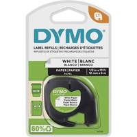 Labels for LetraTag Plus LT100-H, 12 mm x 13', Black on White CSL Industriel Inc.