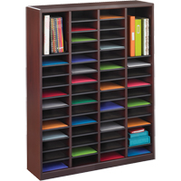 E-Z Stor&reg; Literature Organizer, Stationary, 60 Slots, Wood, 40" W x 3/4" D x 52-1/4" H CSL Industriel Inc.