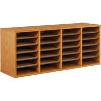 Adjustable Compartment Literature Organizer, Stationary, 24 Slots, Wood, 39-1/4" W x 11-3/4" D x 16-1/4" H CSL Industriel Inc.