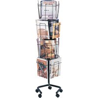 Literature Display Racks - Rotary Floor Displays, Rotating, 16 Slots, Wire Mesh, 15" W x 15" D x 60" H CSL Industriel Inc.