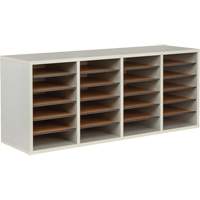 Adjustable Compartment Literature Organizer, Stationary, 24 Slots, Wood, 39-1/4" W x 11-3/4" D x 16-1/4" H CSL Industriel Inc.
