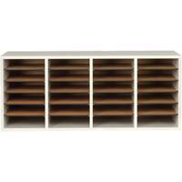 Adjustable Compartment Literature Organizer, Stationary, 24 Slots, Wood, 39-1/4" W x 11-3/4" D x 16-1/4" H CSL Industriel Inc.