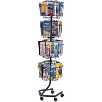 Literature Display Racks - Rotary Floor Displays, Rotating, 32 Slots, Wire Mesh, 15" W x 15" D x 60" H CSL Industriel Inc.
