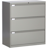 Lateral Filing Cabinet, Steel, 3 Drawers, 36" W x 18" D x 40-1/16" H, Grey CSL Industriel Inc.