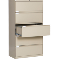 Lateral Filing Cabinet, Steel, 5 Drawers, 36" W x 18" D x 65-1/2" H, Beige CSL Industriel Inc.