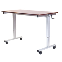 Postes de travail ajustables pour travail assis et debout , , 48-1/2" h x 48" la x 32-1/2" p, Noyer CSL Industriel Inc.