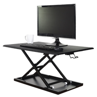 Bureau ajustable pour travail assis et debout, Mod&egrave;le de bureau, 15-3/4" h x 31-1/2" la x 22-1/2" p, Noir CSL Industriel Inc.