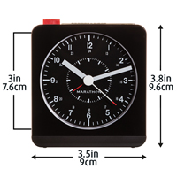 R&eacute;veille-matin de bureau, Analogique, &agrave; piles, 3,5" la x 1,5" p x 3,75" h, Noir CSL Industriel Inc.