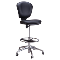 Chaise &agrave; hauteur ajustable Metro, Vinyle, Noir, Capacit&eacute; 250 lb CSL Industriel Inc.