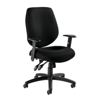 Six 31 Operator Chair, Fabric, Black, 250 lbs. Capacity CSL Industriel Inc.
