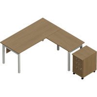 Newland "L" Shaped Desk with Pedestal CSL Industriel Inc.
