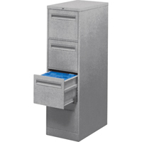 Vertical Filing Cabinet with Recessed Drawer Handles, 3 Drawers, 18.15" W x 26.56" D x 40" H, Grey CSL Industriel Inc.