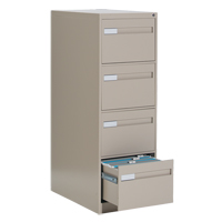 Vertical Filing Cabinet with Recessed Drawer Handles, 4 Drawers, 18.15" W x 26.56" D x 52" H, Beige CSL Industriel Inc.