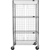 Enclosed Wire Shelf Cart, Chrome Plated, 36" x 69" x 18", 800 lbs. Capacity CSL Industriel Inc.