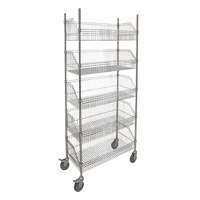 Chariot &agrave; tablette avec panier en treillis, Tiers 5, 48" la x 80" h x 24" p CSL Industriel Inc.