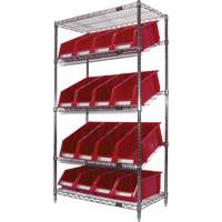&eacute;tag&egrave;re en treillis m&eacute;tallique &agrave; tablettes inclin&eacute;es avec bacs, Tiers 5, 36" la x 63" h x 18" p CSL Industriel Inc.
