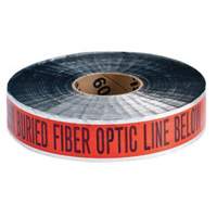Ruban d'avertissement de danger souterrain Fiber Optic Line Identoline, 2" la x 1000' lo, Noir/orange CSL Industriel Inc.