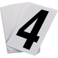 Num&eacute;ros autocollants, 4, 3-1/2" h, Noir sur blanc CSL Industriel Inc.