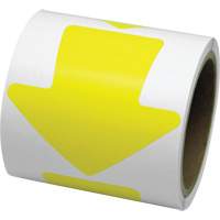 D&eacute;calcomanie en couleur pour le marquage des planchers, Fl&egrave;che, 4" lo x 4" la, Jaune, Vinyle CSL Industriel Inc.