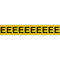 Individual Adhesive Letter Markers, E, 1" H, Black on Yellow CSL Industriel Inc.