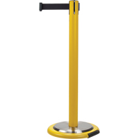 Free-Standing Crowd Control Barrier, Steel, 35" H, Black Tape, 7' Tape Length CSL Industriel Inc.