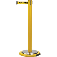 Free-Standing Crowd Control Barrier, Steel, 35" H, Yellow Tape, 7' Tape Length CSL Industriel Inc.