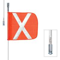 Tiges de s&eacute;curit&eacute; robustes Safety Whip, Fixation Filet&eacute;, Hauteur 8', Orange CSL Industriel Inc.