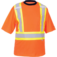 T-shirt de s&eacute;curit&eacute;, Polyester, Moyen, Orange haute visibilit&eacute; CSL Industriel Inc.