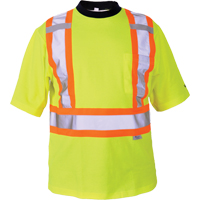 T-shirt de s&eacute;curit&eacute;, Polyester, Moyen, Jaune lime haute visibilit&eacute; CSL Industriel Inc.